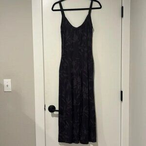 Z Supply Sleeveless Floral Print Wide Leg Flared Jumpsuit Charcoal Gray XS